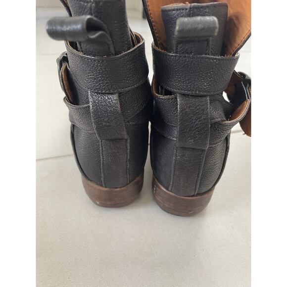 P. Monjo Ankle Boots Strappy Pull On Leather FLAWS - Picture 10 of 12